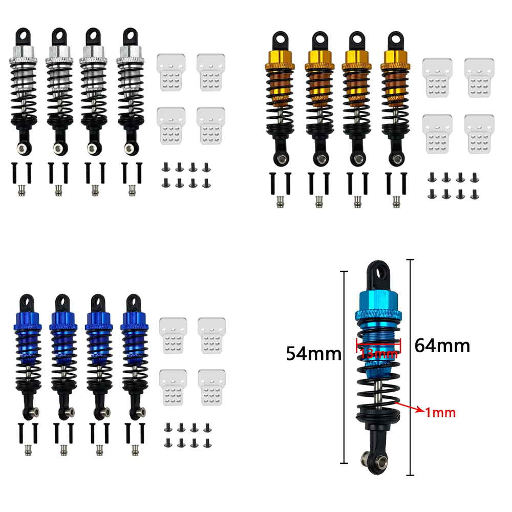 Rc Tire Foam Insert - 4PCS Oil - Filled Metal Shock