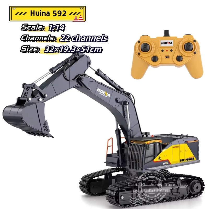 HUINA 592 1:14 Big Remote Cont - Rc Hobby Excavator review and price